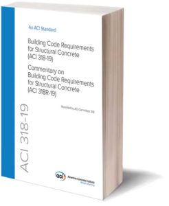 The American Concrete Institute (ACI) 318-19, Building Code Requirements for Structural Concrete, includes new and updated code provisions on one-way shear, two-way shear, shear wall drift capacity, seismic design, shotcrete, deep foundations, post-tensioning, precast, durability, lightweight concrete, and more.