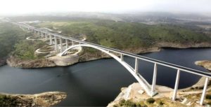 The viaduct over Almonte River located in Garrovillas de Alconétar, Cáceres, Extremadura, Spain, is the 2018 American Concrete Institute (ACI) Excellence in Concrete Construction Awards Overall Winner. 