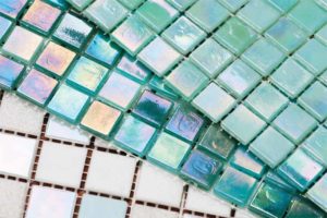 Glass tiles and mosaics come in various different textures.