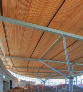 Askew’s Uptown Supermarket features a nail-laminated timber (NLT) roof. Photo © Chris Allen