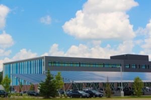 Among the first to be dual certified, evolv1 in Waterloo, Ont., achieves zero carbon performance certification from the Canada Green Building Council (CaGBC). Photo courtesy Cora Group 