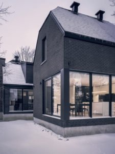 A post-war residence in Montréal, Qué., was transformed by APPAREIL Architecture into two twin houses. Photo courtesy Félix Michaud