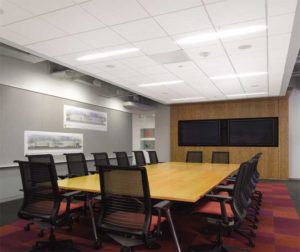 Acoustical ceilings in closed spaces should limit the transmission of sound between adjacent spaces, especially when the spaces share a common plenum.   Photos courtesy Armstrong Ceiling & Wall Solutions