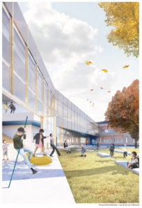 Lab-École unveils designs for six elementary schools in Québec. Image courtesy DMA architectes