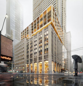 Construction begins on the former Maclean-Hunter building, Toronto, the tallest architectural heritage retention project in North America. Image via B+H Architects Instagram