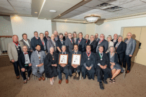 Members of CSC’s College of Fellows present at the conference welcomed the 2023 College of Fellows inductees: Russ Snow, FCSC, CSP, CTR (bottom row, middle left) and Terrance Bergen FCSC, CCCA. Not present Ted Katsoris, FCSC, CCCA.