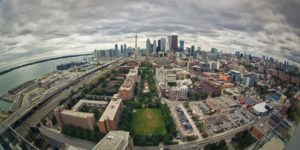 An aerial view of Toronto’s David Crombie Park.