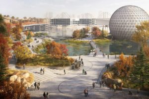 The rendering of the Wetlands in the new Ontario Place redesign.