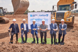 Mississauga’s Ward 11 Councillor Brad Butt (third from right) joined the CanFirst Capital Management executive team to help break ground at Meadowvale South. (Shown right to left) CanFirst Capital’s senior vice-president, portfolio management and investments, Raviv Israel; Canfirst’s chairman, Paul Braun; Councillor Brad Butt; CanFirst Capital’s CEO, Allan Perez; CanFirst Capital Management’s executive vice-president, investments and business development, Mark Braun; and CanFirst’s vice-president, development.