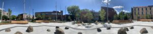 A photo of Place des Fleurs de Macadam, built as a sponge park in the city.