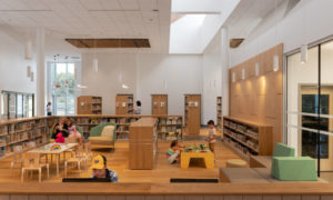 The interior of the library.