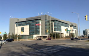 Brampton Courthouse before the expansion, also known as Grenville & William Davis Courthouse.