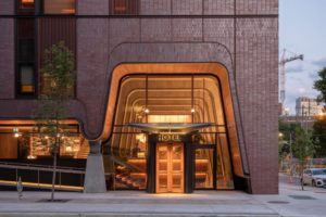 Front facade of the Toronto project, Ace Hotel, which won an award for its brickwork.