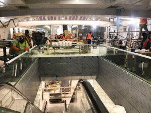 A subway platform during its construction.