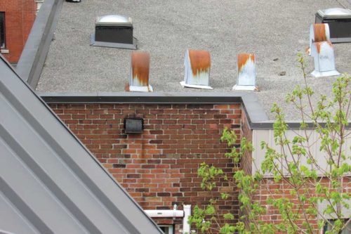 close up of a house with a roof