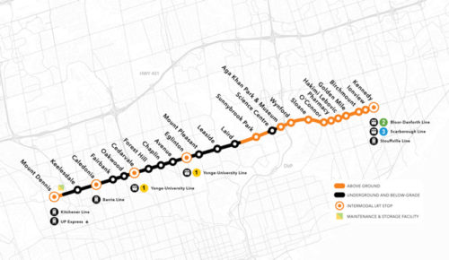 subway map of an upcoming route