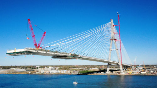 closeup of a bridge under construction 