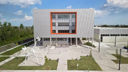 aerial view of a school